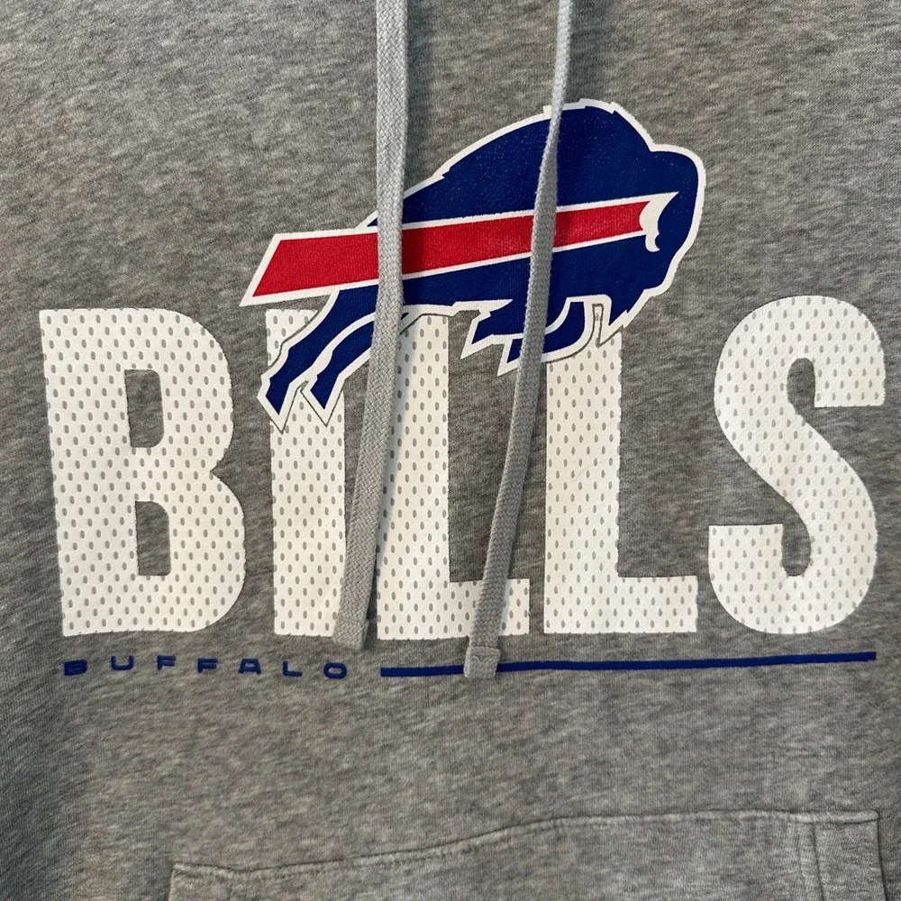 Nike Buffalo Bills Hoodie Mens Size M Gray Pullover Fleece NFL Fan Gear